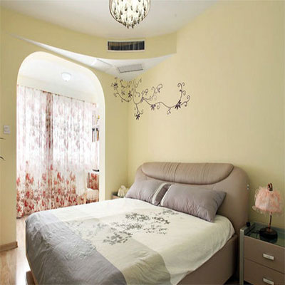 米黄色儿童房卧室墙面颜色搭配效果图