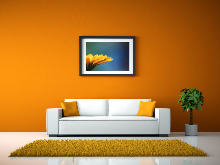 黄色、橙色液晶电视背景墙效果图