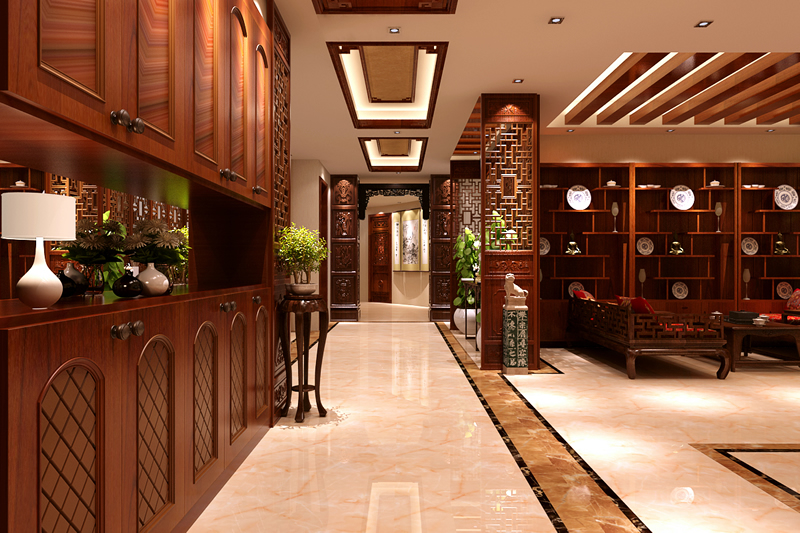 古典风格别墅客厅走廊设计案例