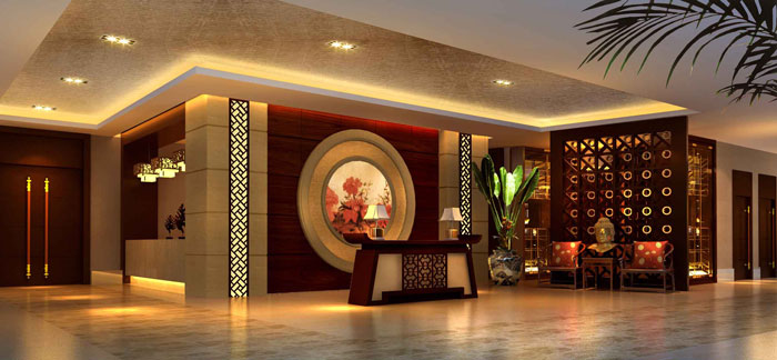 中式私房菜大厅餐厅装修设计案例效果图