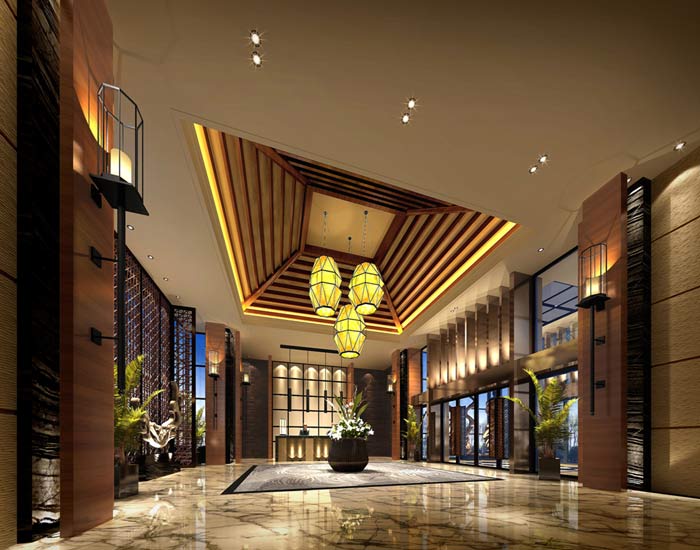 杭州spa会所大厅装修设计案例效果图