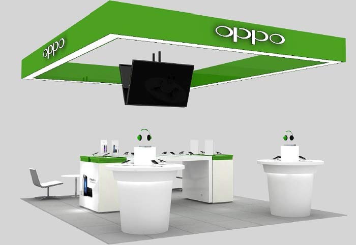oppo智能手机体验店展览区域装修设计案例效果图