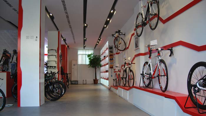 贝欧自行车专卖店装修设计案例效果图