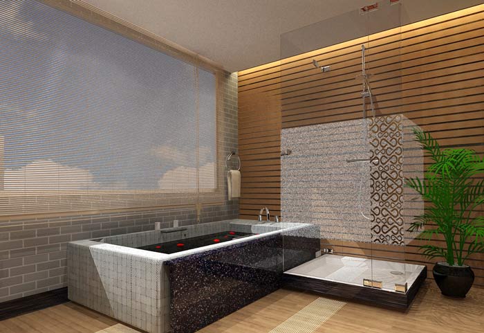 时尚养生馆会所单独浴室装修设计案例效果图