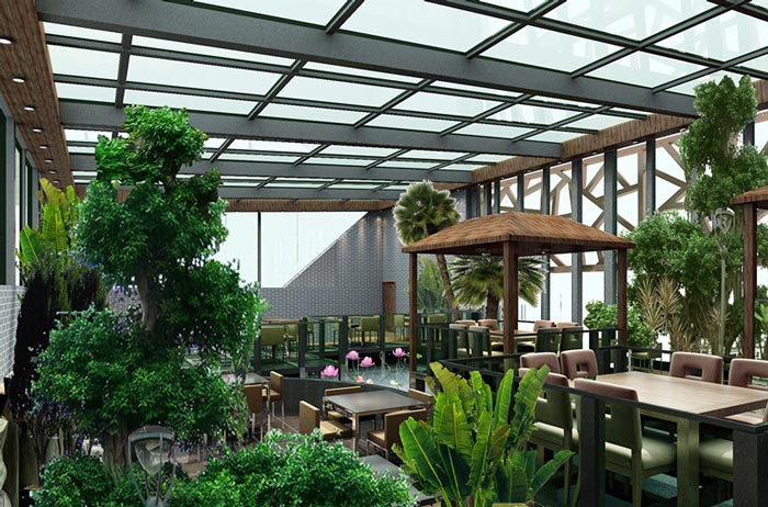 生态园特色餐厅装修设计案例效果图_岚禾装饰设计