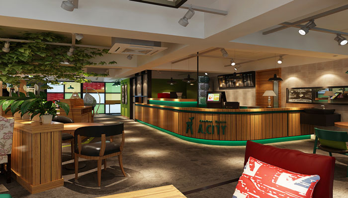 杭州咖啡厅吧台装修设计效果图