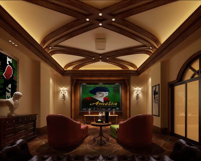 半山国际豪华别墅电视背景墙装修设计案例效果图