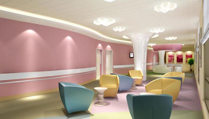 妇女儿童医院护士站休息区域装修设计案例效果图