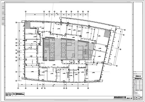 某写字楼四十七层室内装饰施工图施工图装饰完成面定位尺寸图