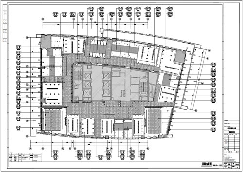 某写字楼四十七层室内装饰施工图施工图顶面布置图