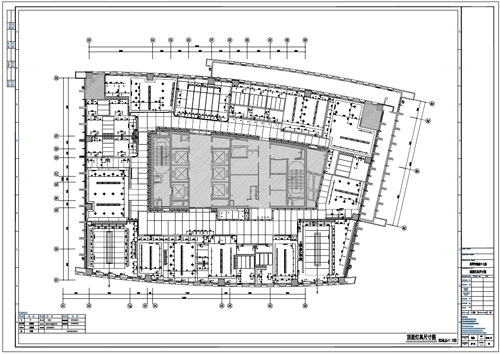 某写字楼四十七层室内装饰施工图施工图顶面灯具尺寸图