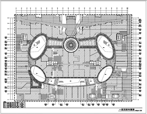 商场深化设计施工图一层顶面布置图