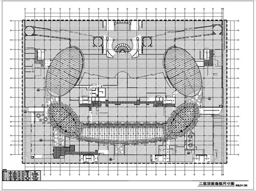 商场深化设计施工图二层顶面造型尺寸图