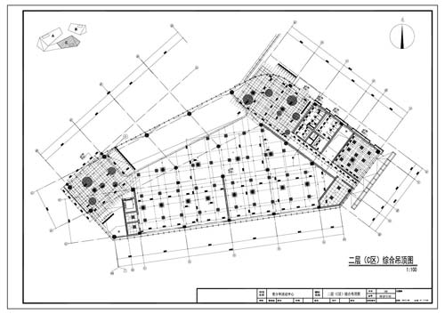 青少年活动中心施工图深化设计二层C区综合顶面图