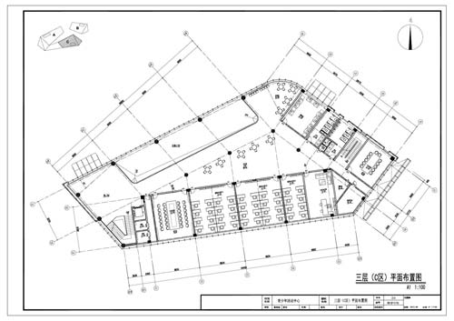 青少年活动中心施工图深化设计三层C区平面布置图