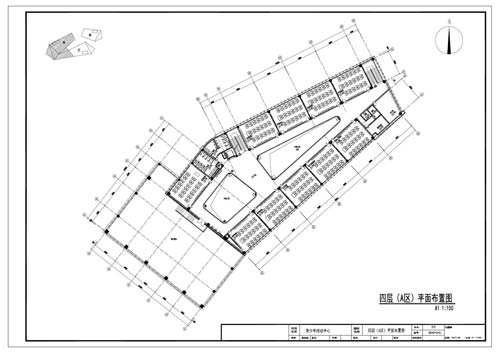 青少年活动中心施工图深化设计四层A区平面布置图