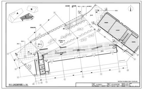 青少年活动中心施工图深化设计C区1层公共区域平面图