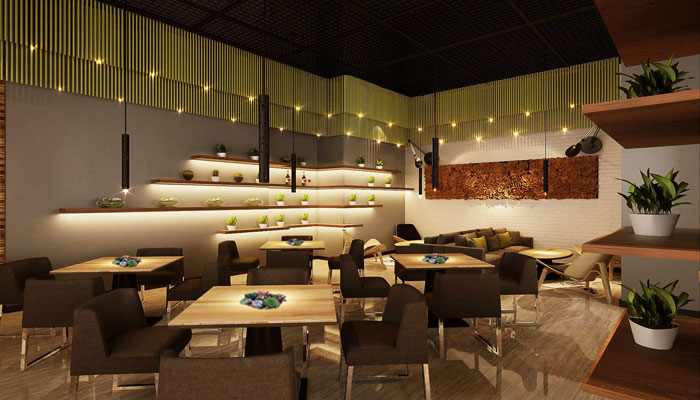 现代风格咖啡厅休息区装修设计案例效果图
