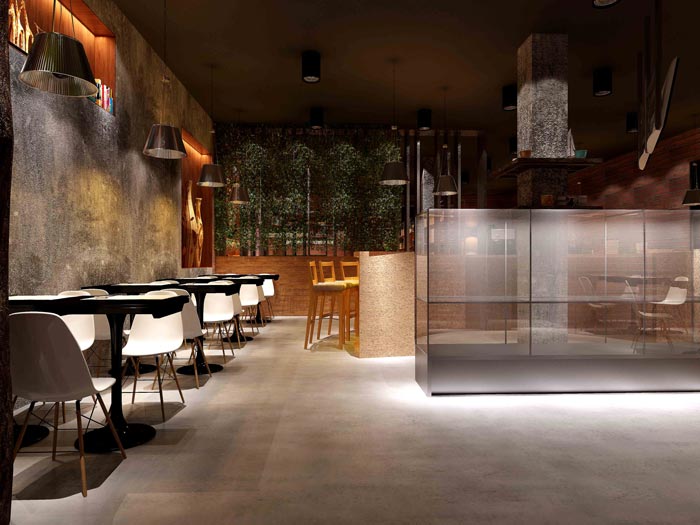 杭州创意工业风咖啡厅过道装修设计案例效果图