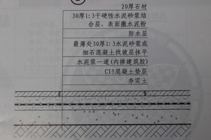 大理石地面防水铺设工艺效果图