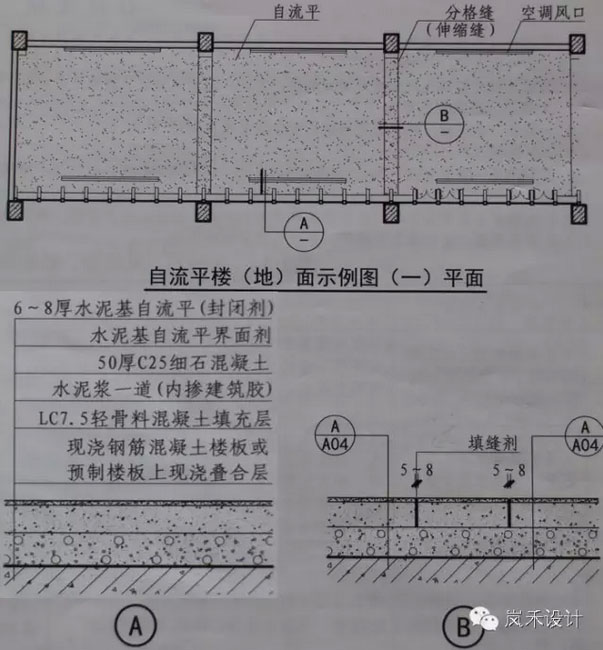 自流平面积过大室构造图