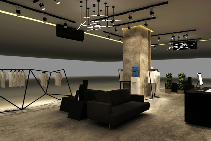 男装展厅沙发区域装修设计案例效果图
