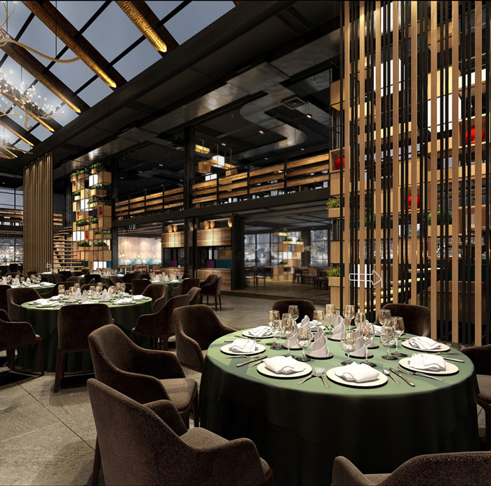 自然、素朴的餐厅就餐区域软装装修设计方案效果图