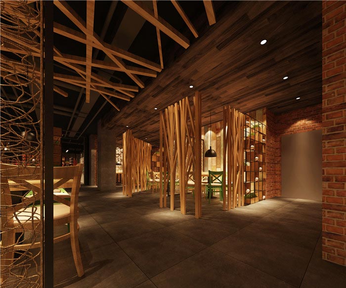 500平方充满怀念的中式餐厅包厢装修设计方案效果图