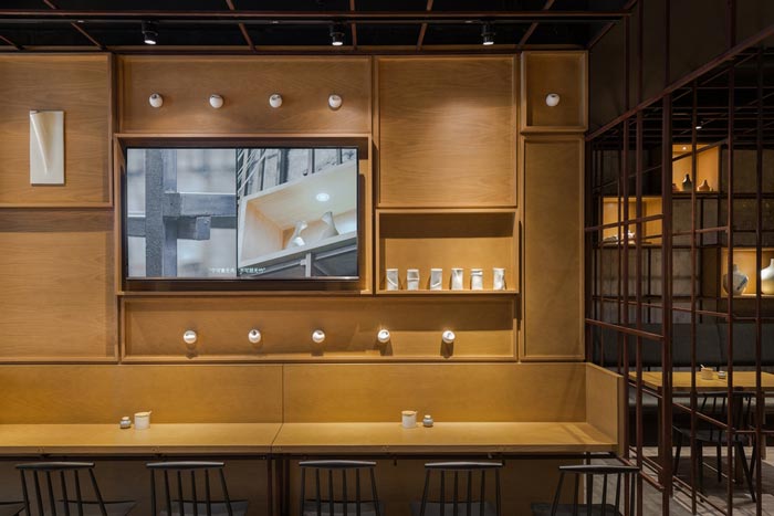 铁架与钢丝塑造200平方层次分明的餐厅吧台设计方案效果图