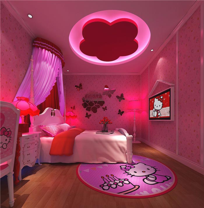 情趣酒店Hello Kitty客房装修设计案例效果图