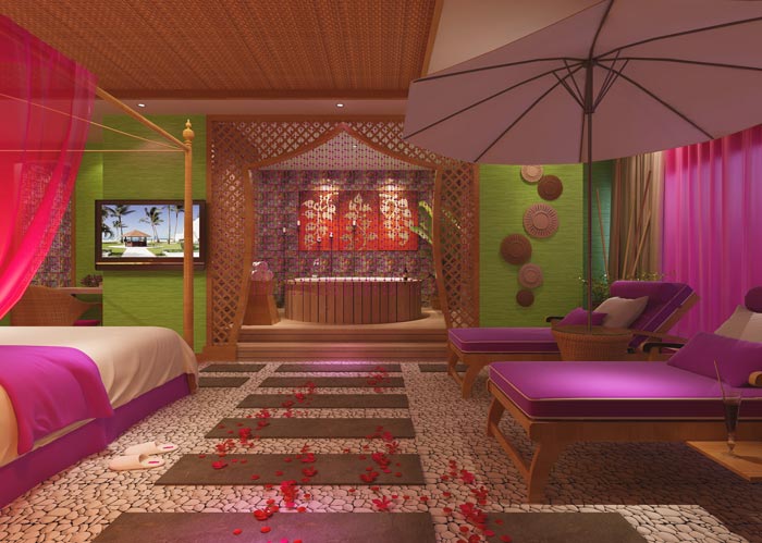 浪漫情侣酒店马尔代夫客房装修设计案例效果图