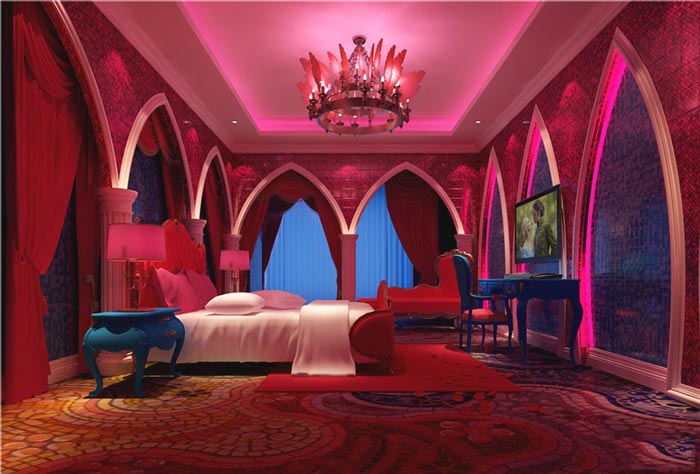爱情酒店迷情中东客房装修设计案例效果图