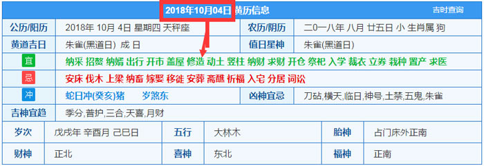 2018年10月04日装修吉日截图