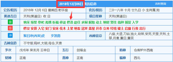 2018年12月06日装修吉日截图