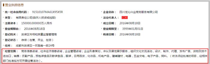 商务服务有限公司经营范围截图