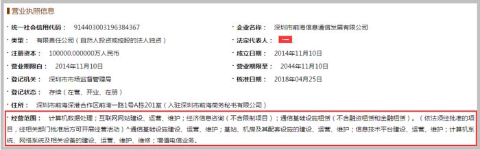 通信发展有限公司经营范围截图