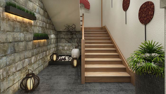 小型中式餐厅楼梯装修设计效果图