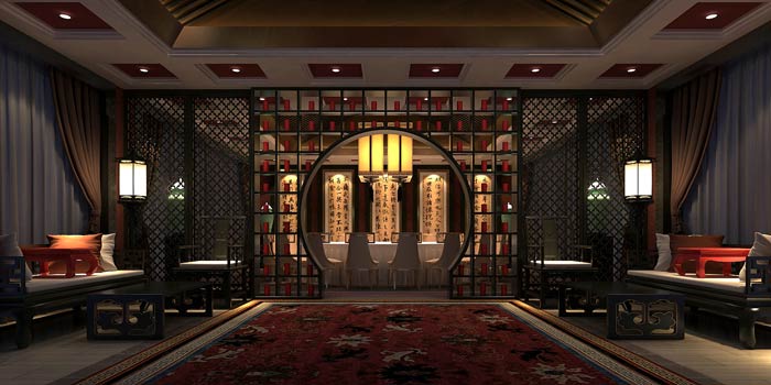 大型中式餐厅包厢装修设计效果图