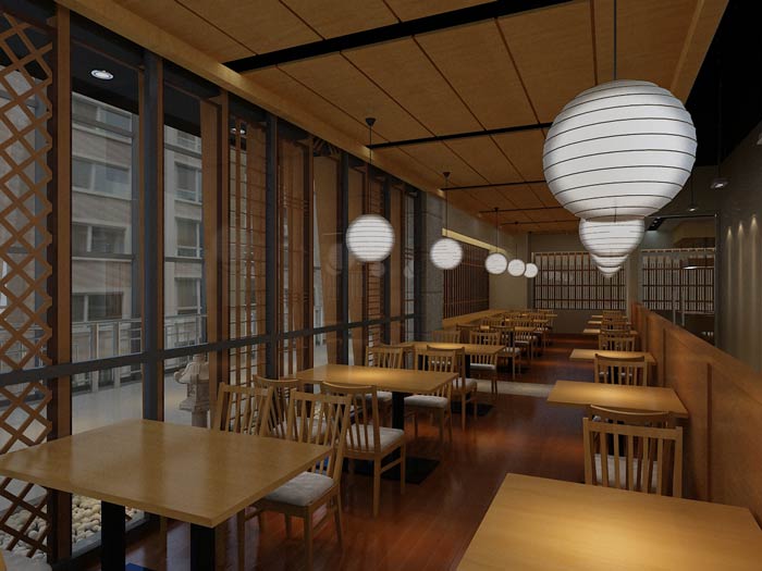 日本料理餐厅餐区装修设计效果图