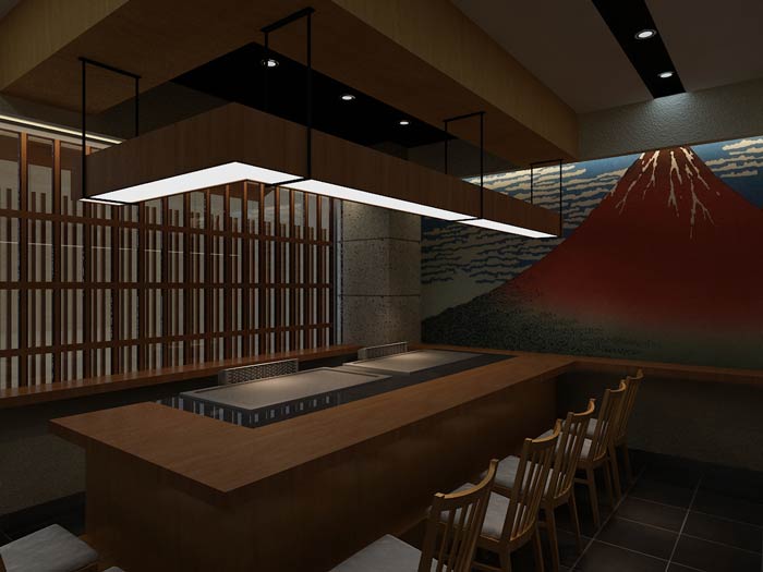 日本料理餐厅包厢装修设计效果图