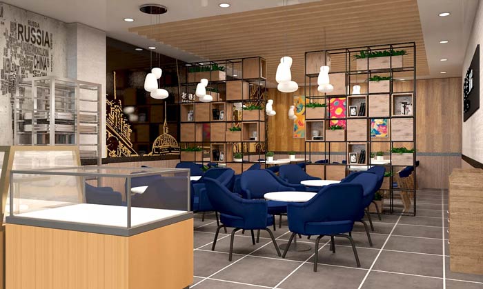 港式茶餐厅餐区装修设计效果图