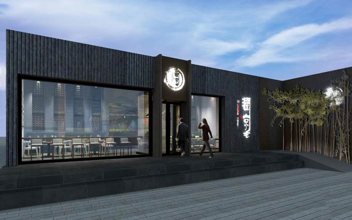美食小吃店门面装修设计效果图