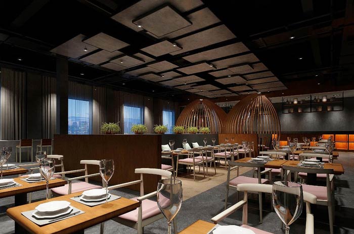 美食小吃店餐区装修设计效果图