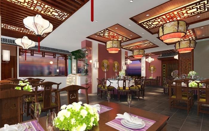新中式川菜馆装修设计效果图