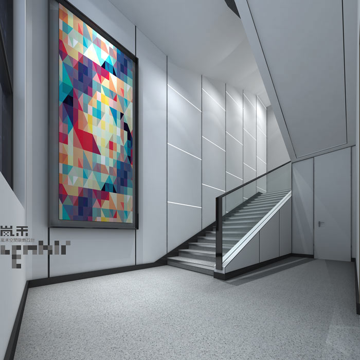 led发光二极管厂家办公室楼梯装修设计案例效果图