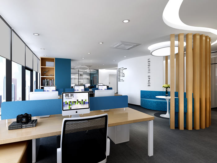 300平方外贸公司办公室办公区装修设计效果图