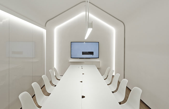 长方形办公室会议室装修效果图