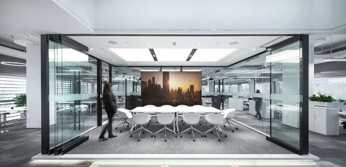 金融科技办公楼二楼会议室装修设计效果图