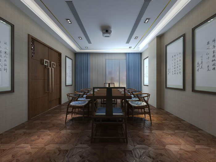 杭州中式办公室会议室装修设计效果图