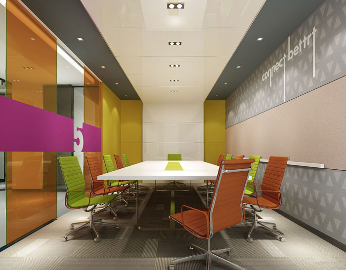 新公司办公室会议室装修设计效果图